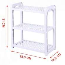 Estante de tres niveles de color blanco 28.5 x 13.5 x 31 cm - Blanco - Ver 2