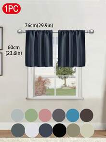 1 件纯色遮光短窗帘适用于房车、双层床和小窗户 - 100% 涤纶现代窗帘，适用于客厅、咖啡厅、厨房装饰 - 彩色 - 查看 14