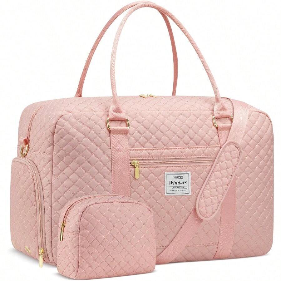 ZYDS Travel Duffle Bag Weeder Bags For Wen With Shoe Cpartment Carry On Overnig Bag With Tetry Bag And Wet Pocket Hoital Bags For Labor And Delivery Pink - 粉色 - 查看 1