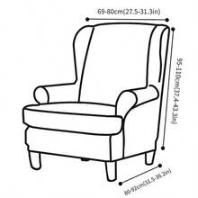 Wing Chair Cover 2-Piece Armchair Throws Armchair Covers, Elastic Sofa Armrest Covers Slipcover Covers For Reading Chairs, Relaxation Chairs With Seat Cover - 米色花朵 - 查看 8