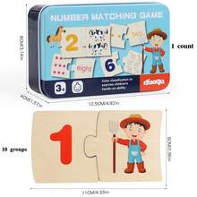 1-10 Number Matching Puzzle Cards, Counting Toys, Math Manipulatives, Math Games For Kids, Preschool Puzzles, Matching Games, Kindergarten Learning Activities, Classroom & Home Essentials, Great Christmas & Birthday Gifts For Boys And Girls - Multicolor - View 3