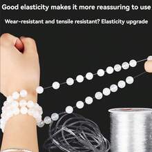 1pc White Elastic Stretch Cord - Transparent Stringing Material Suitable For DIY Bracelets, Necklaces, Jewelry Making - Durable And Sturdy Craft Material, Smooth Texture, Glossy Finish, Shiny Appearance