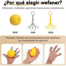 Wefaner ejercitador de dedos y fortalecedor de manos, fortalecedor de antebrazo, entrenador de fuerza de agarre para entrenador - 1 - Ver 10