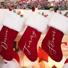 1 Meia de Natal Personalizada, Meia de Natal Familiar, Embalagem de Presente para Crianças, Meias de Natal Tricotadas 2026, Decorações de Natal, Presentes de Natal Familiares, Enfeites de Feriado, Calendários de Feriado, Natal, Meias de Natal. - Multicolorido 3 - Visão 11