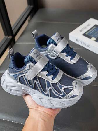 Children's Fashion Color Block Patchwork Design Breathable Non- Casual Comfortable Unisex Sports Shoes, Suitable For Autumn