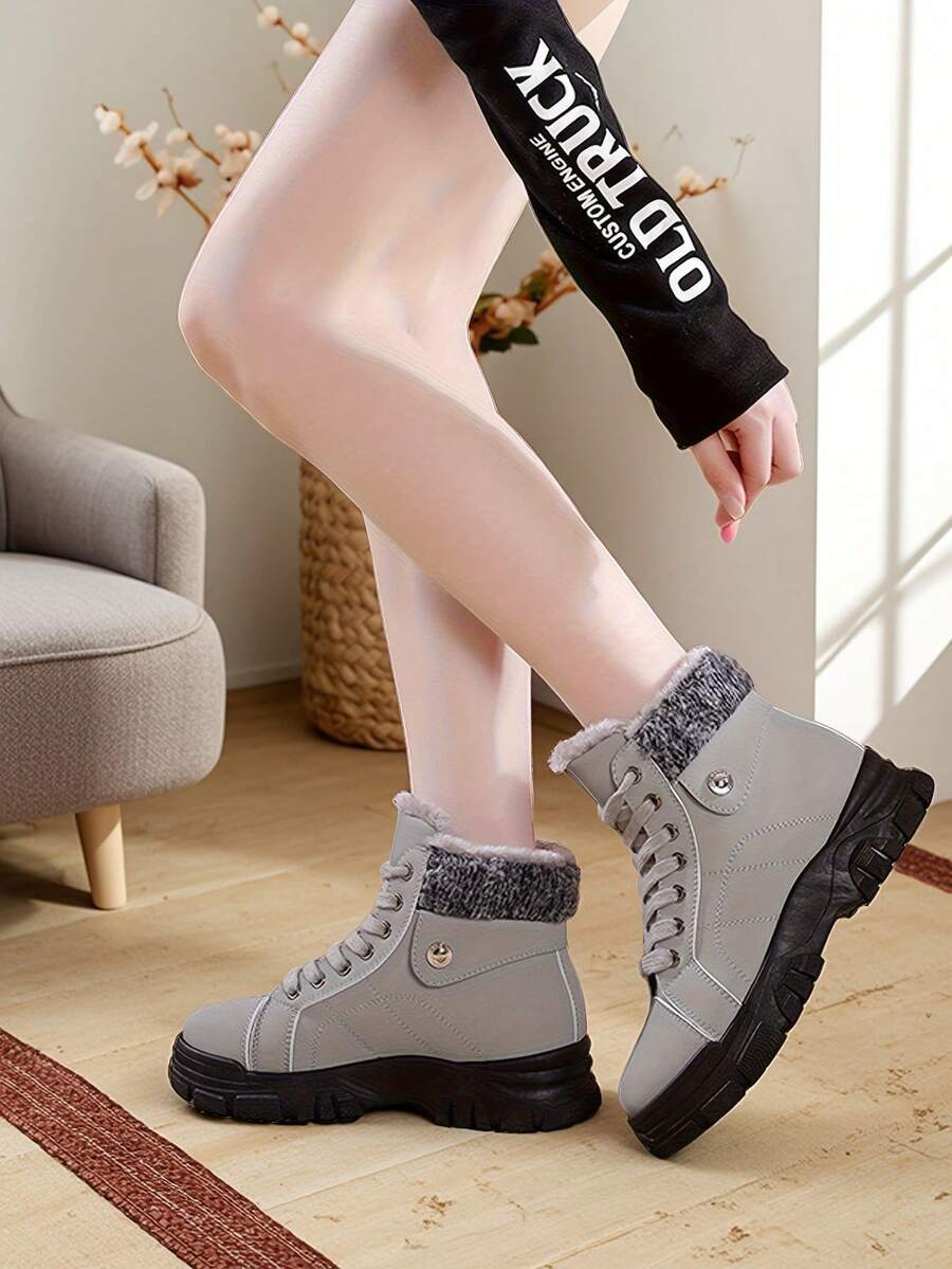 2025 Nuevos zapatos de otoño/invierno para niñas, zapatos de suela gruesa para niños grandes, zapatos escolares, zapatos casuales versátiles de moda para niñas, zapatos escolares de niña con cordones, zapatos escolares para adolescentes, botas escolares, botas de tobillo casuales