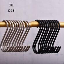 20pcs S-Shaped Hooks, Non-Slip Thick Metal, Sturdy And Durable, Suitable For Hanging Clothes And Kitchenware, Multipurpose Storage Solution