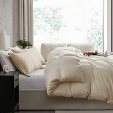 Soft Prewashed California King Duvet Cover Set, 3 Piece, Zipper Closure, 104x98 Inches Duvet Cover And 2 Pillow Shams - No Comforter,  In 2025 - Beige Cream (No Comforter) - View 5