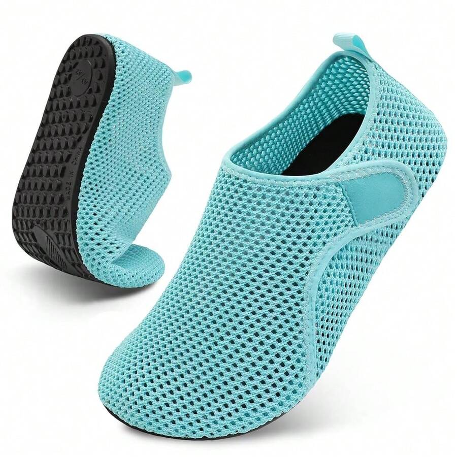 Scurtain Barefoot Water Shoes For Women Men Beach Swim Aqua Socks Summer Quick-Dry Sandals Slippers - 網狀藍 - 查看 1