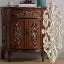 2 pezzi Applique decorative in legno intagliato stile europeo non dipinte, motivo in rilievo elegante europeo, adatte per la decorazione della casa - porte, finestre, armadi, ingressi, letti, pareti d'accento, decorazione fai-da-te, 45 x 10 cm