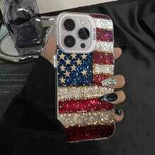 USA National Flag Pattern Phone Case Compatible With  17 Air 16 15 14 13 12 11 Pro Max XR XS X 7 8 Plus Square Cover Bumper Back Case Cover Compatible With  17 Pro Case,  17 Pro Max Case,  17 Case,  16 Pro Case - Black-yYDSG959 - View 7