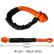 1/2" X 24" High Strength PE Soft Release Tow Strap, 56,000 Lbs Break Strength, Includes Spare Sleeve, Suitable For Boat, SUV, Off-Road, ATV Rescue - Red, Gray, Orange