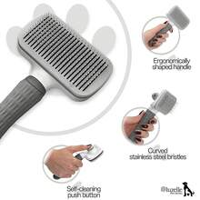 1PCSPet Dog And Cat Brush, Pet Self-Cleaning Brush, Gentle Hair Removal Massage Comb, One-Click Hair Removal, Suitable For Short And Long Hair, Cat And Dog Care, Daily Use, Pet Supplies - Grey - View 3
