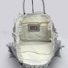 MC2 New European And American Women's Fashion Large Capacity Horizontal Striped Dark Blue Tassel Beach Handbag St Barth - 灰色 - 查看 2