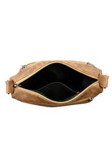 Dedoo 女士柔软材质斜挎包，中年女性单肩包，春秋季新款 - 棕色 - 查看 10