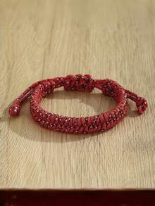 Bracelet tressé fait main, bracelet de corde ajustable vintage bohème coloré, nœud en forme de 8, cadeau de couple bicolore