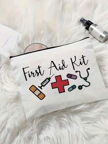 Neue tragbare Aufbewahrungstasche - Mini Kosmetiktasche, Kulturbeutel, Erste-Hilfe-Set, Reiseaccessoires, tragbare Reise-Kulturtasche mit Reißverschluss, Strand-Kulturtasche, bedruckte Aufbewahrungstasche, Datenkabel-Aufbewahrungstasche, der Luftfahrtstandard-konformen Kosmetiktasche; kann Medikamente, Erste-Hilfe-Artikel usw. aufbewahren.