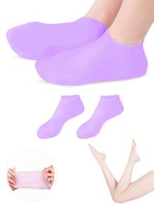 2 Pairs Silicone Moisturizing Foot Socks, Effectively Care For Feet, Prevent Cracked Heels, Remove Dead Skin, Elastic Foot Care Socks, All-Day Moisture Lock, Prevent Dryness, Odorless, Easy To Wear, Soft And Comfortable Material.