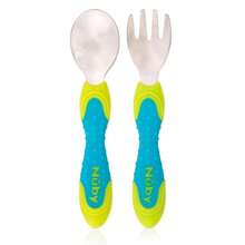 2 Piece Stainless Steel Utensil, Blue/Green, 2 Count