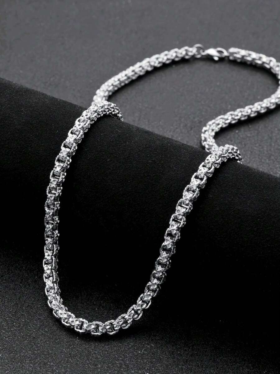 不锈钢男士项链，摇滚嘻哈风格，优雅夏季配饰，男友礼物