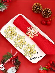 6pcs Christmas Tree Napkin Rings, Suitable For Room Decor, Dining Table Decor, Home Decor, Fit For Christmas, Party, Birthday, Wedding And Banquet Buffet Table Elegant Minimalist Decoration - Multicolor - View 25