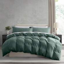 Soft Prewashed California King Duvet Cover Set, 3 Piece, Zipper Closure, 104x98 Inches Duvet Cover And 2 Pillow Shams - No Comforter,  In 2025 - 森林綠(無被子) - 查看 1