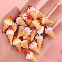4/8/12pcs Miniature Resin Simulated Jam & Ice Cream Realistic Home Decor Toys - Multicolor - View 1