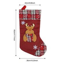 Medias navideñas a cuadros con diseño de muñeco de nieve, Papá Noel y reno, bolsa para colgar, decoración para chimenea, árbol, fiesta, vacaciones, adornos para el hogar. - Multicolor - Ver 2
