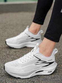 L.S.W.P Men's Road Running Shoes - Rubber Sole Cushioned Running Shoes - Suitable For Fitness, Jogging, Casual Wear - Lace-Up Design, Dual-Use For Daily And Sports - Lightweight Shock-Absorbing Shoes, Outdoor Activities, Fashionable Style, Wear-Resistant And Non-Slip, High-Efficiency Training Shoes