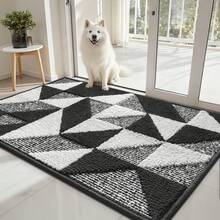 Waterproof All-Season Doormat, Low Profile Indoor Outdoor Door Mats, Easy Clean Patio Mat, Dirt Trapping Outdoor Welcome Mats, Non-Slip Outdoor Indoor Entrance - Patio, Porch, Stain And Fade Resistant - 黑與白 - 查看 13