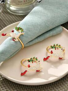 6pcs Christmas Tree Napkin Rings, Suitable For Room Decor, Dining Table Decor, Home Decor, Fit For Christmas, Party, Birthday, Wedding And Banquet Buffet Table Elegant Minimalist Decoration - Multicolor - View 10