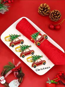 6pcs Christmas Tree Napkin Rings, Suitable For Room Decor, Dining Table Decor, Home Decor, Fit For Christmas, Party, Birthday, Wedding And Banquet Buffet Table Elegant Minimalist Decoration - Multicolor - View 27