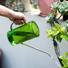 1pc Long Spout Watering Can For Succulents, Transparent Plastic Gardening Tool For Home Use, Flower Watering, Gardening