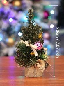 1pc Micro Landscape DIY Christmas Decoration Christmas Tree Pottery 20cm Mini Ornament, Shop Window Doll House Decoration Accessories, Surprise Gifts For Christmas Party Activities Home Decor Christmas Decorations Room Decor Winter