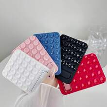 1pc Silicone Multifunctional Phone Case With Suction Cup Stand, Foldable Invisible Adhesive Phone Holder, Desk Non-Slip Macaron Color - Multicolor - View 8