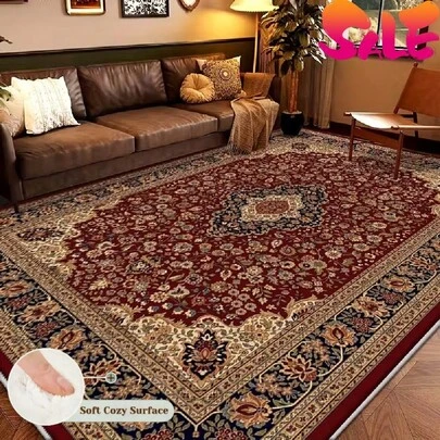 1PC Vintage Velvet Area Rug - Soft Cozy Surface, Non-Slip & Machine Washable, Perfect For Living Room, Bedroom, Entryway, Kitchen, Bathroom Mats, Outdoor Patio | Waterproof Outdoor Rugs, Home Decor, Christmas Decoration, Garden Rug, Door Mat, Bath Mat, Room Decor, Holiday Gift Idea, Vintage Home Style, Kitchen Decor, Bathroom Accessories