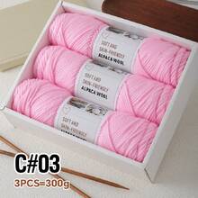3pcs/Pack Chunky Hand Knitting Yarn, Alpaca Knitted Blend Thick Yarn For Sweater, Scarf, Jacket DIY