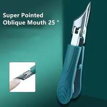 1Pcs Professional Stainless Steel Beaked Toenail Clipper, Portable Bevel Nail Clipper For Thick Nails - Precision Curved Blade Recessed Nail Trimmer, Non-Slip Grip, Manicure Tool Accessories, Suitable For Men And Women In All Seasons - Dark Green - View 5