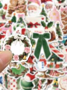 SCXXBSW 50pcs Fun Cartoon Christmas Aesthetic Creative Stickers Suitable For Handbooks, Phone Cases, Laptop Suitcases, Refrigerators - Multicolor - View 7