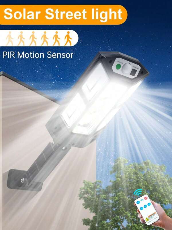 1/2/4 piezas Luz de pared solar súper brillante de 43 LED con batería de litio de 3,7V/1200mAh, resistente al agua IP65 con sensor de movimiento para exteriores, 3 modos de iluminación, adecuado para exterior, jardín, calle, patio