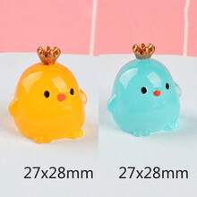 1/2/4 تمثال صغير لتاج الدجاجة الجميلة للسيارة، حيوان أليف مميز للسيارة، إضاءة ليلية الاستخدام كديكور داخلي للسيارة، عنصر ديكور للسيارة