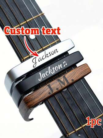 1pc Customized Guitar Capo With Personalized Text, Quick Adjustable Classic Clamp, Multiple Colors Available, Perfect Gift For Birthday, Graduation, Suitable For Electric And Acoustic Guitar, Guitar Accessories, Customized Guitar Gear, Fashionable Music Equipment, Durable Guitar Accessory