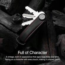 Crazy Horse Leather Key Organizer Quiet Profile Holds Up To 7 Keys Chestnut Brown With Brown Stitching - ChestnutBrownwithBrownStitching - View 3