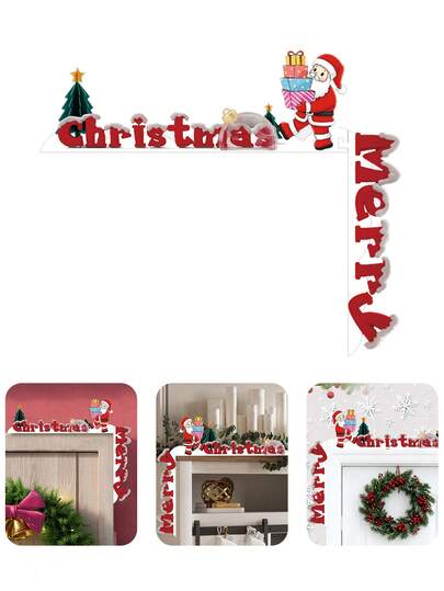 1/2 Pcs Christmas Wooden Door Corners,Door Frame Corner Plaque With Santa Claus & Christmas Tree Design,Multipurpose Decorative Plaque,Merry Christmas Decoration,Xmas Decor, ,Christmas Decorations For Home,Christmas Ornaments,Christmas Pendant,Christmas Gift,Suitable For Indoor,Living Room,Bedroom,Office,Door Corner,Window Frame,Fireplace Ornaments