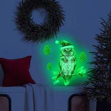Christmas Wall Stickers Cute Owl Wall Stickers Glow In The Dark Holiday Decorations For Home