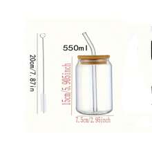 24pcs Glass Cups With Lids And Straws, Heat-Resistant Glass Material, Suitable For Milk Tea, Coffee, Cola And Other Beverages - Clear - View 4