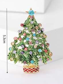 珐琅圣诞树胸针 - 男女通用节日配饰 - 独特的服装首饰别针礼物 - 綠色 - 查看 3
