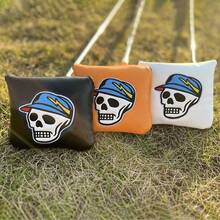 1pc Golf Club Head Cover, Skull Embroidery Waterproof And Durable Golf Club Protective Cover, Convenient Magnet Closure Design. Choose From Three Different Colors And Protect Your Golf Club With A Protective Cover - Multicolor - View 1