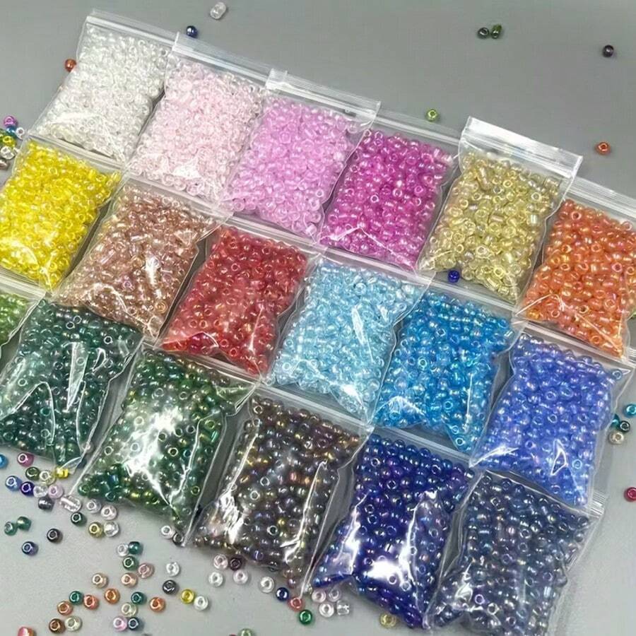 18g/Approx. 220pcs 4mm Glass Seed Beads, 18 Colors, DIY Handmade Bracelet, Necklace, Earring, Jewelry Accessories, Craft Supplies