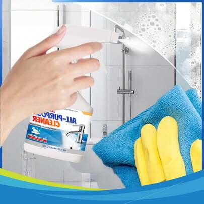 Bathroom Cleaner - Household Bathroom Tile & Glass Cleaning, Stain & Limescale Remover. Suitable For Shower Enclosure Glass, Faucets, Washbasin, Floor Tiles, Bathroom Foam Cleaner